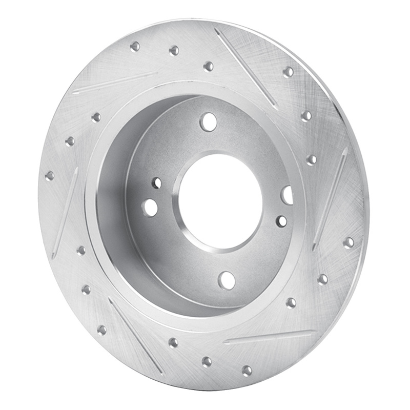 Infiniti G20 Brake Rotor (1) - Rear Left - R1 Concepts - Drilled & Slotted - Silver - `90-`06